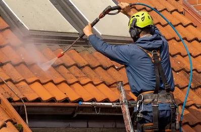 Démoussage et hydrofuge de toiture à Romieu